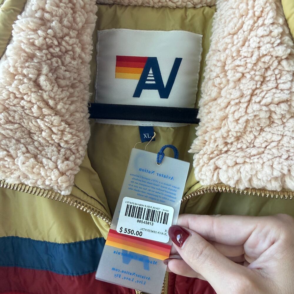 Aviator Nation 4 Stripe Rainbow Sleeve Jacket - Picture 5 of 5
